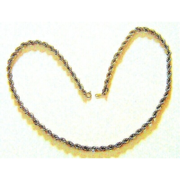 Vintage Avon Necklace 23 inch Silver Tone French Rope Twist NOS - Picture 1 of 6